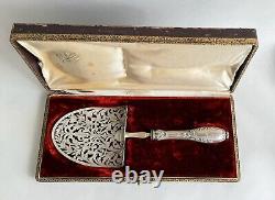 Antique asparagus tongs box sterling silver Minerva silversmith