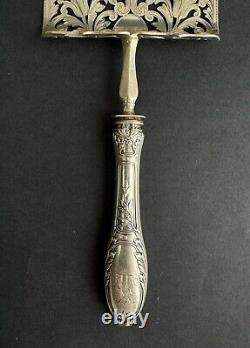 Antique asparagus tongs box sterling silver Minerva silversmith