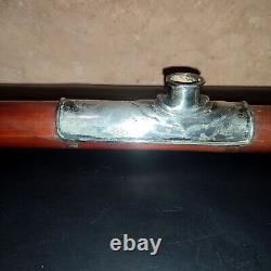 Antique bamboo and solid silver pipe C. 1900 China Indochina L47cm antique