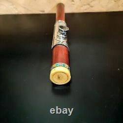 Antique bamboo and solid silver pipe C. 1900 China Indochina L47cm antique