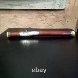 Antique bamboo and solid silver pipe C. 1900 China Indochina L47cm antique