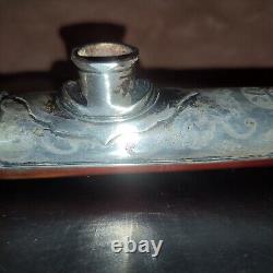 Antique bamboo and solid silver pipe C. 1900 China Indochina L47cm antique