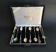 Antique Box Of 8 Solid Silver Spoons And Sterling Stone Raul Jewelry