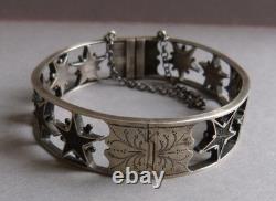 Antique bracelet in solid silver with Digne Saint Vincent pentacrine star