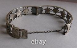 Antique bracelet in solid silver with Digne Saint Vincent pentacrine star