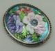 Antique Brooch Limoges Enamel, Solid Silver Setting Signed J. Houmieu Limoges