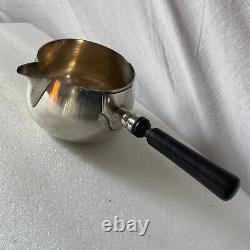 Antique casserole with ebony wood sauce, solid silver Minerve hallmark 1900 327 g net