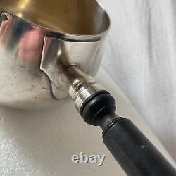 Antique casserole with ebony wood sauce, solid silver Minerve hallmark 1900 327 g net