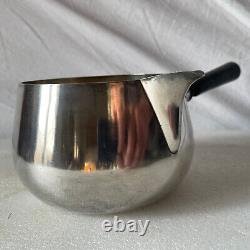 Antique casserole with ebony wood sauce, solid silver Minerve hallmark 1900 327 g net