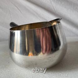 Antique casserole with ebony wood sauce, solid silver Minerve hallmark 1900 327 g net