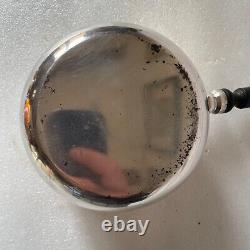 Antique casserole with ebony wood sauce, solid silver Minerve hallmark 1900 327 g net