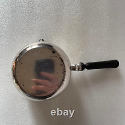 Antique casserole with ebony wood sauce, solid silver Minerve hallmark 1900 327 g net