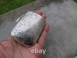 Antique cigar box with solid silver card holder, English, 53 gr