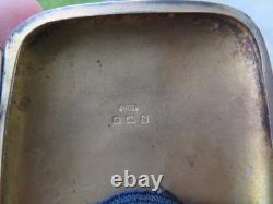 Antique cigar box with solid silver card holder, English, 53 gr