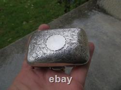 Antique cigar box with solid silver card holder, English, 53 gr