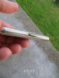 Antique cigarette case card holder in solid silver 56g floral decoration