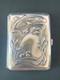 Antique Cigarette Case In Solid Silver And Vermeil Art Nouveau Period