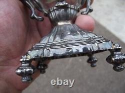 Antique crystal sugar bowl with solid silver Minerva hallmark