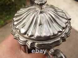 Antique crystal sugar bowl with solid silver Minerva hallmark