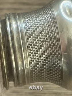 Antique cut crystal and solid silver Minerva liquor flask