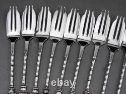 Antique dessert set 12 solid silver forks China or Vietnam 235 grams