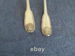 Antique dessert spoon, baptismal in solid silver by the silversmith Bezon Pierre 63 gr