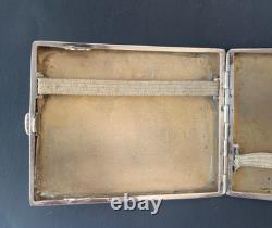 Antique enamel cigarette case in solid silver Art Deco period