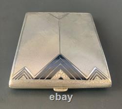 Antique enamel cigarette case in solid silver Art Deco period