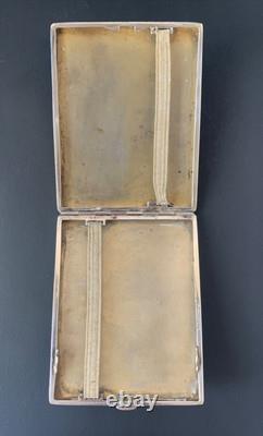 Antique enamel cigarette case in solid silver Art Deco period