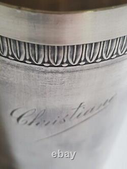 Antique large cup goblet in solid silver with Minerva hallmark 106 grams