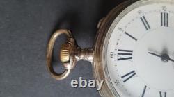 Antique large silver pocket watch with a chimera hallmark, in working condition