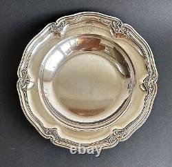 Antique large sterling silver serving dish D.R. Paris 19th century palm