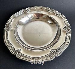 Antique large sterling silver serving dish D.R. Paris 19th century palm