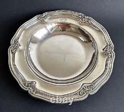 Antique large sterling silver serving dish D.R. Paris 19th century palm
