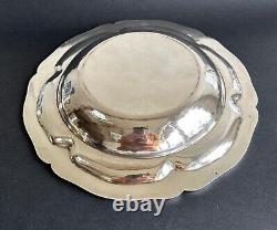 Antique large sterling silver serving dish D.R. Paris 19th century palm