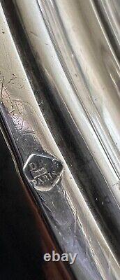 Antique large sterling silver serving dish D.R. Paris 19th century palm