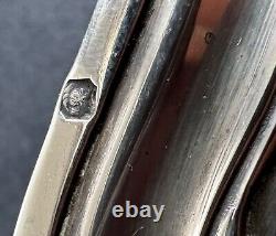 Antique large sterling silver serving dish D.R. Paris 19th century palm