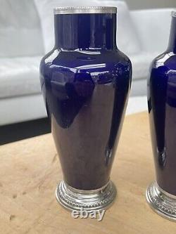 Antique pair of Sèvres porcelain vases and solid silver Minerva