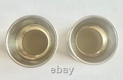 Antique pair of diabolo egg cups in solid silver, Minerva hallmark, Art Nouveau period