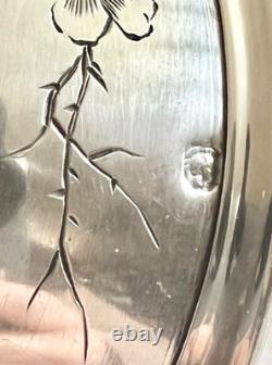 Antique pair of diabolo egg cups in solid silver, Minerva hallmark, Art Nouveau period