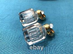 Antique perfume/scent/odor cellar 19th century Crystal Silver flask