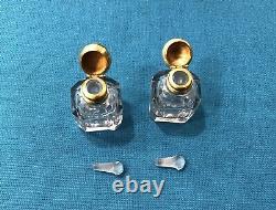 Antique perfume/scent/odor cellar 19th century Crystal Silver flask