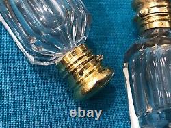 Antique perfume/scent/odor cellar 19th century Crystal Silver flask