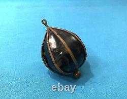 Antique perfume/scent/odor cellar 19th century Crystal Silver flask