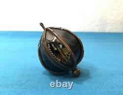 Antique perfume/scent/odor cellar 19th century Crystal Silver flask