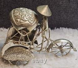 Antique rickshaw, Chinese / China, made of silver, handcrafted / artisanal 61g