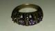 Antique Ring In Solid 925 Silver And Amethysts