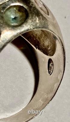Antique ring in solid silver and semi-precious stones - N°2AR