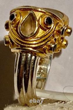 Antique ring in sterling silver and semi-precious stones - N°2ARB