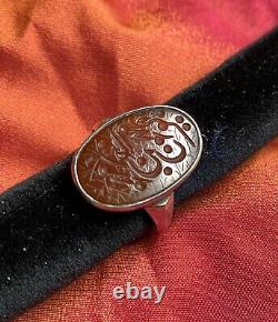 Antique ring - solid silver - carnelian